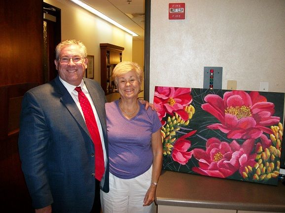 Sandra Honn with painting